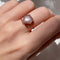 Chocolate moonstone double band electroformed copper ring | size US6,5 / ES13