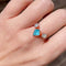 Sky blue apatite & moonstone electroformed copper ring | size US7 / ES14