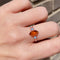 Orange kyanite & crystals electroformed copper ring | size US 6,5 / ES 13