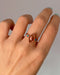 Diamond cut sunstone & crystals electroformed copper ring | size US6/ ES13