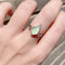 Prehnite chalcedony kyte & Herkimers electroformed copper ring | Size US6 ES12