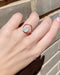 Aqua chalcedony drop circle electroformed copper ring | Size US5,5/ES12