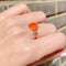 Carnelian Rosecut seashells handmade electroformed copper ring | Ready to ship in size US7/ES14