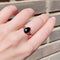 Black spinel leaf band electroformed copper ring | size US6,5 / ES14