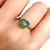 Green lace agathe tumbled stone handmade electroformed copper ring | Ready to ship in size US 7