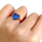 Heart shaped tumbled blue cat's eye handmade copper electroformed ring | Ready to shop in size US 7