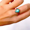 Amazonite stone shield electroformed copper ring | Custom Size