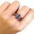 Triple Kyanite handmade copper electroformed ring | Ready to ship in size US 7