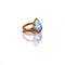 Crystal drop copper electroformed double band ring | Custom Size