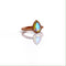 Drop shaped crystal electroformed copper ring | Custom Size