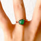 Green lace agathe tumbled stone handmade electroformed copper ring | Ready to ship in size US 7