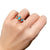 Triple aquamarine & thick band electroformed copper ring | size US6/ES12