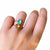 Mint Kyanite & citrine double band electroformed copper ring | Size US6/ES13