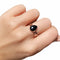 Black spinel leaf band electroformed copper ring | size US6,5 / ES14