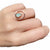 Aqua chalcedony drop circle electroformed copper ring | Size US5,5/ES12