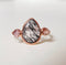 Rutilated Quartz & strawberry Quartz electroformed copper ring | Ready to ship in size US6 / ES13