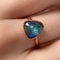 Rare tanzanite rose cut electroformed copper ring | size US6 / ES12